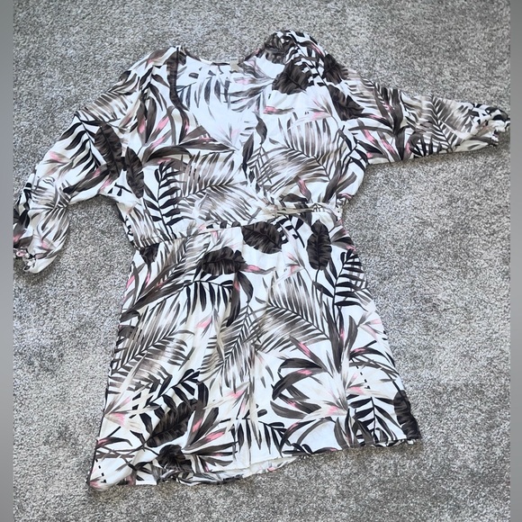 Tropical Print Wrap Dress - Picture 3 of 9